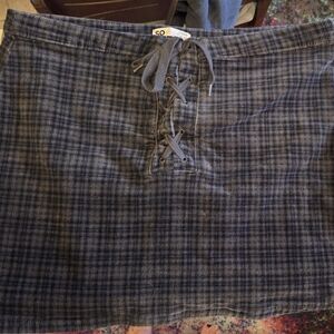 Corduroy Grey Plaid Skirt